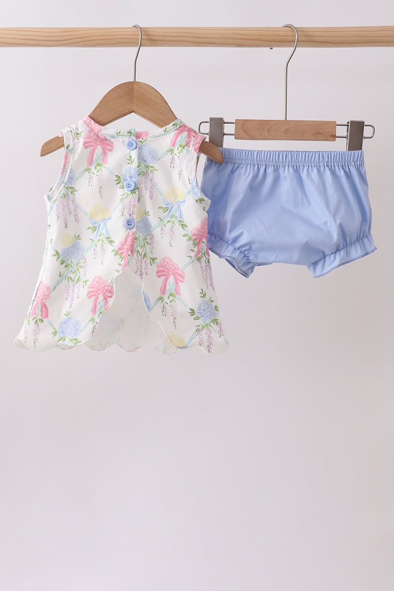 Blue Hydrangea Bow Bloomer Set