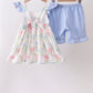 Blue Hydrangea Ruffle Bow Set
