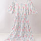 Blue Hydrangea Bow Women Dress