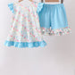 Blue Floral Ruffle Set