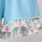 Blue Floral Ruffle Set