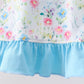 Blue Floral Ruffle Set