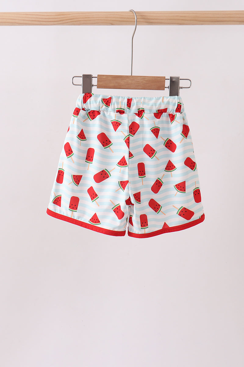 Red Watermelon UPF Swim Trunks