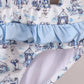 Blue Beach Smocked UPF Women Swim Set