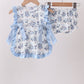 Blue Beach Bloomer Set
