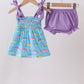 Blue Shark Smocked Bloomer Set