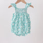 Sage Floral Smocked Bubble
