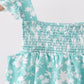 Sage Floral Smocked Bubble