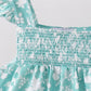 Sage Floral Smocked Bloomer Set