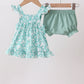 Sage Floral Smocked Bloomer Set