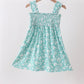 Sage Floral Smocked Dress