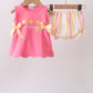 You're my sunshine Embroidered Bow Stripe Bloomer Set
