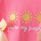 You're my sunshine Embroidered Bow Stripe Bloomer Set