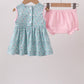 Green Floral Smocked Bloomer Set
