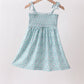 Green Floral Smocked Dress