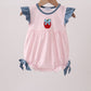 Pink Apple Plaid Embroidered Bubble
