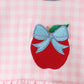 Pink Apple Plaid Embroidered Bubble