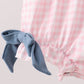 Pink Apple Plaid Embroidered Bubble
