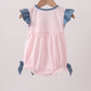 Pink Apple Plaid Embroidered Bubble