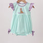 Mint Puppy Plaid Embroidered Bubble