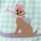 Mint Puppy Plaid Embroidered Bubble