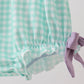 Mint Puppy Plaid Embroidered Bubble