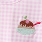 Purple Ice Cream Plaid Embroidered Set