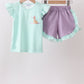 Mint Puppy Plaid Embroidered Set