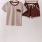 Brown Bear Stripe Embroidered Set