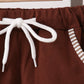 Brown Bear Stripe Embroidered Set