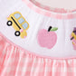 Pink Apple Bus Smocked Dress