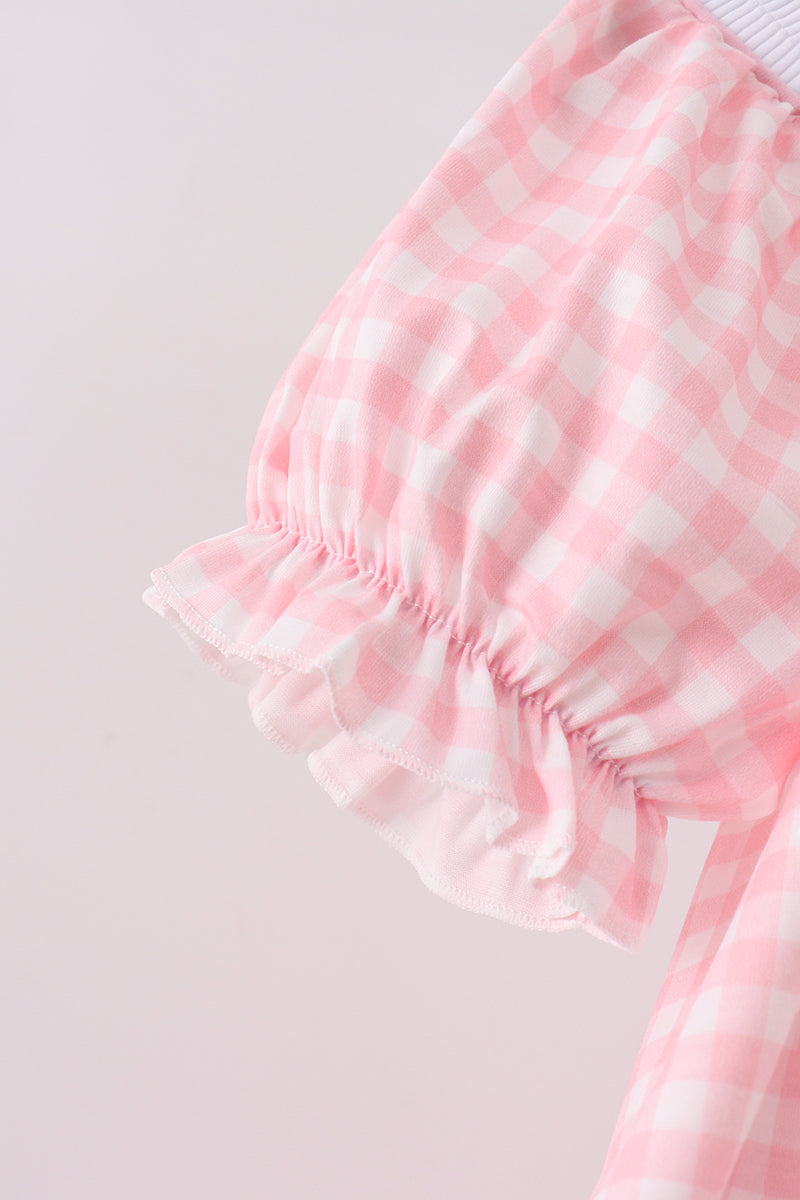 Pink Apple Bus Smocked Dress