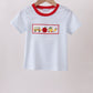 Blue Apple Bus Embroidered Top