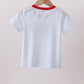 Blue Apple Bus Embroidered Top