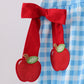 Blue Apple Appliqué Gingham Bubble