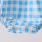Blue Apple Appliqué Gingham Bubble