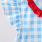 Blue Apple Appliqué Gingham Bloomer Set
