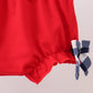Navy Apple Smocked Gingham Bloomer Set