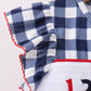 Navy Apple Smocked Ruffle Gingham Set