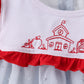 Blue Embroidered Swiss Dot Bloomer Set