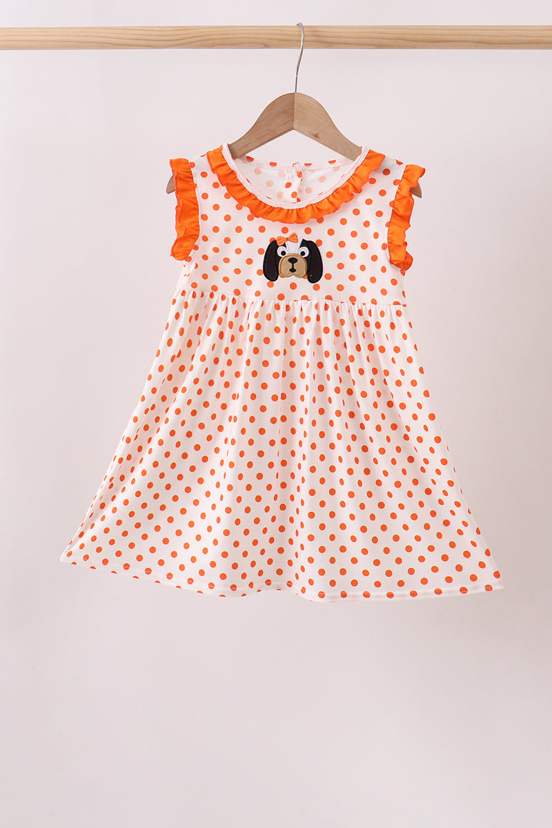 Orange Tennessee Dog Appliqué Dress