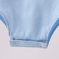 Blue pencil bow embroidery ruffle bubble