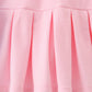 Blue pencil bow embroidery ruffle skorts set