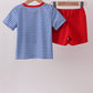 Blue Stripe Schoolhouse Appliqué Set