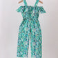 Green Lily Floral Jumpsuit
