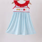 Blue Apple Pencil Embroidered Dress