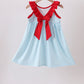 Blue Apple Pencil Embroidered Dress