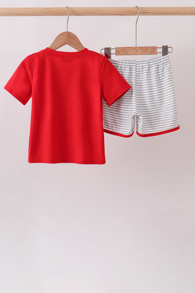 Red Toolbox Embroidery stripe Set