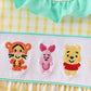 Mustard Honey Bear Embroidered Dress