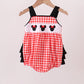 Red Character Plaid Embroidered Bubble